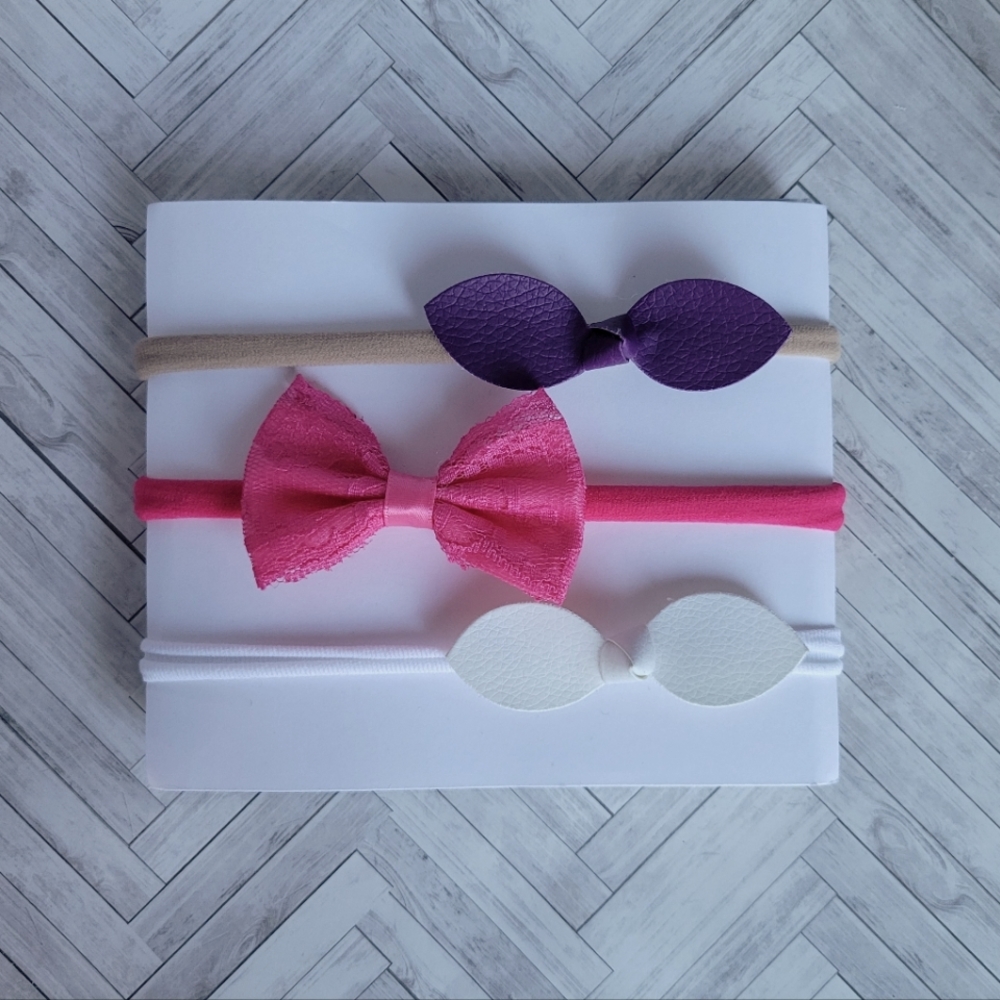 3 piece baby headband set